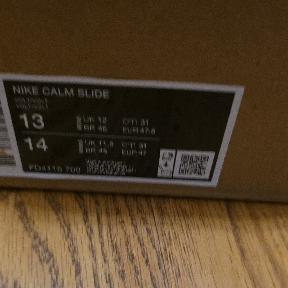 Nike Calm Slide Box Label